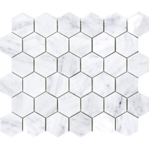 Bianca Carrara Hexagon Marmer Mozaïek 48x48mm