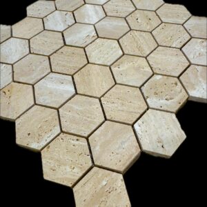 Travertin Hexagon Marmer Mozaïek 48x48mm