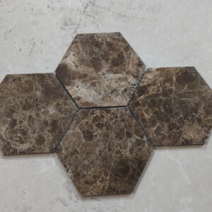 Mozaiëk Marmer Hexagon Marron Emperador 150x150x10mm