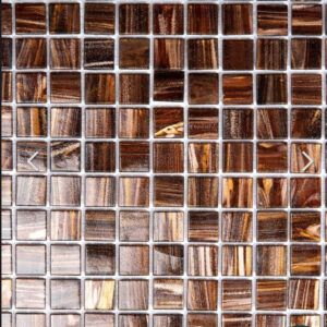The Mosaic Factory Amsterdam glas  brown gold 23mm op matje 300x300x4mm