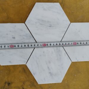 Marmer Hexagon Bianca Carrara 150mm  honed