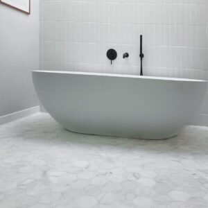Mozaiék Marmer Hexagon Bianco Carrara Chiaro 150x150x10 gezoet