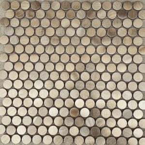 Mozaiëk Refelections Penny Round Gold 19mm op matje 300x300x8mm