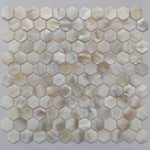 Mozaiek Shell Pearl Yellow Hexagon Yellow 25mm